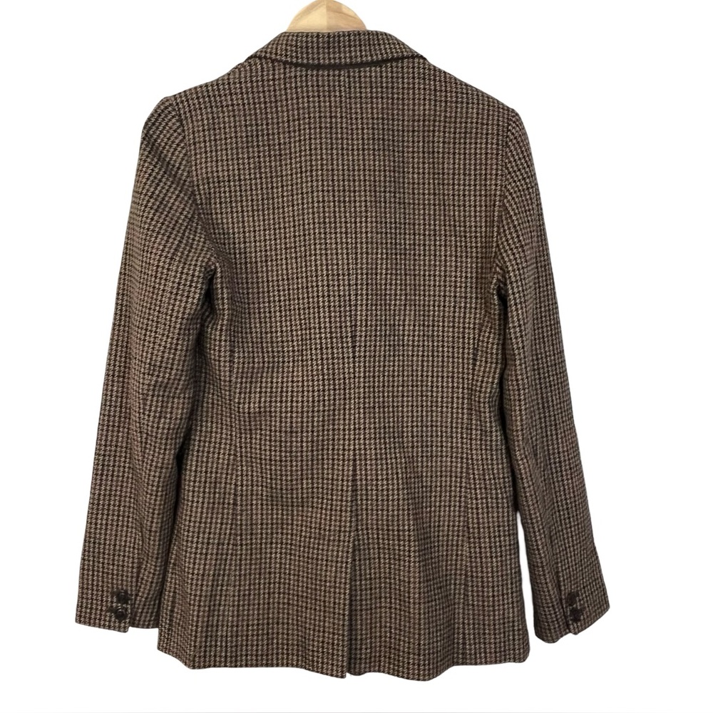 Gap Houndstooth Girlfriend Blazer Wool Blend Brow… - image 3